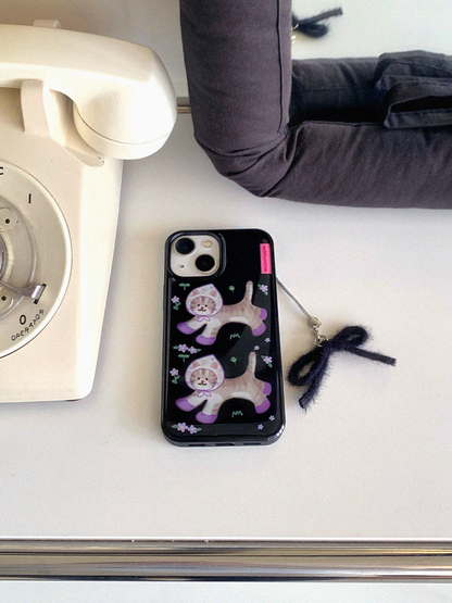 Eppah Flower Tabby Cat Case (Epoxy bumper/Glass/Magsafe)