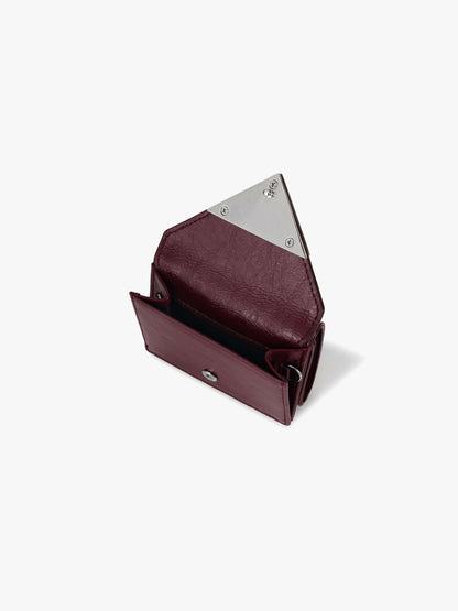 Fennec Crinkle Triangle Triple Wallet - Deep cherry