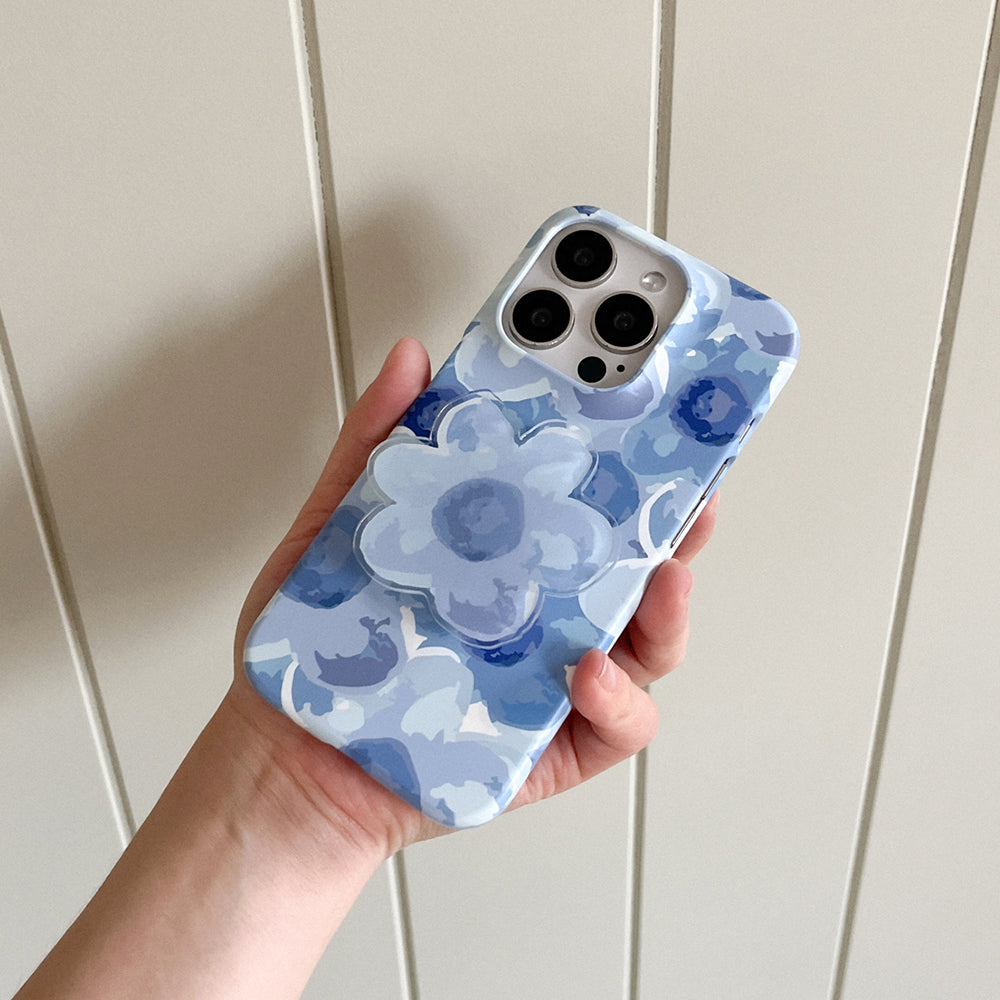 Flower Watercolor Phone Case (Hard/Card Storage) (3色)