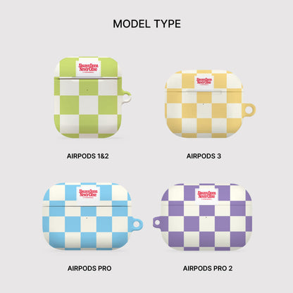 Basic Checkerboard Label Airpods Case (Hard 硬殼) (9色)