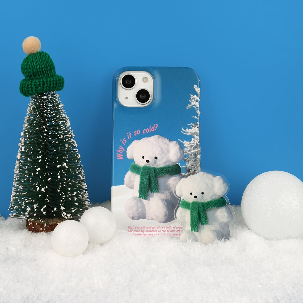 Puppy Snowman Phone Case (Hard/Card Storage)