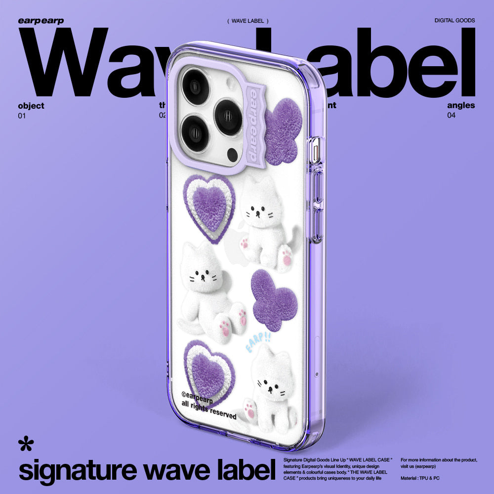 FLUFFY HEART CHICHI-PURPLE (Wave Label Clear Case)