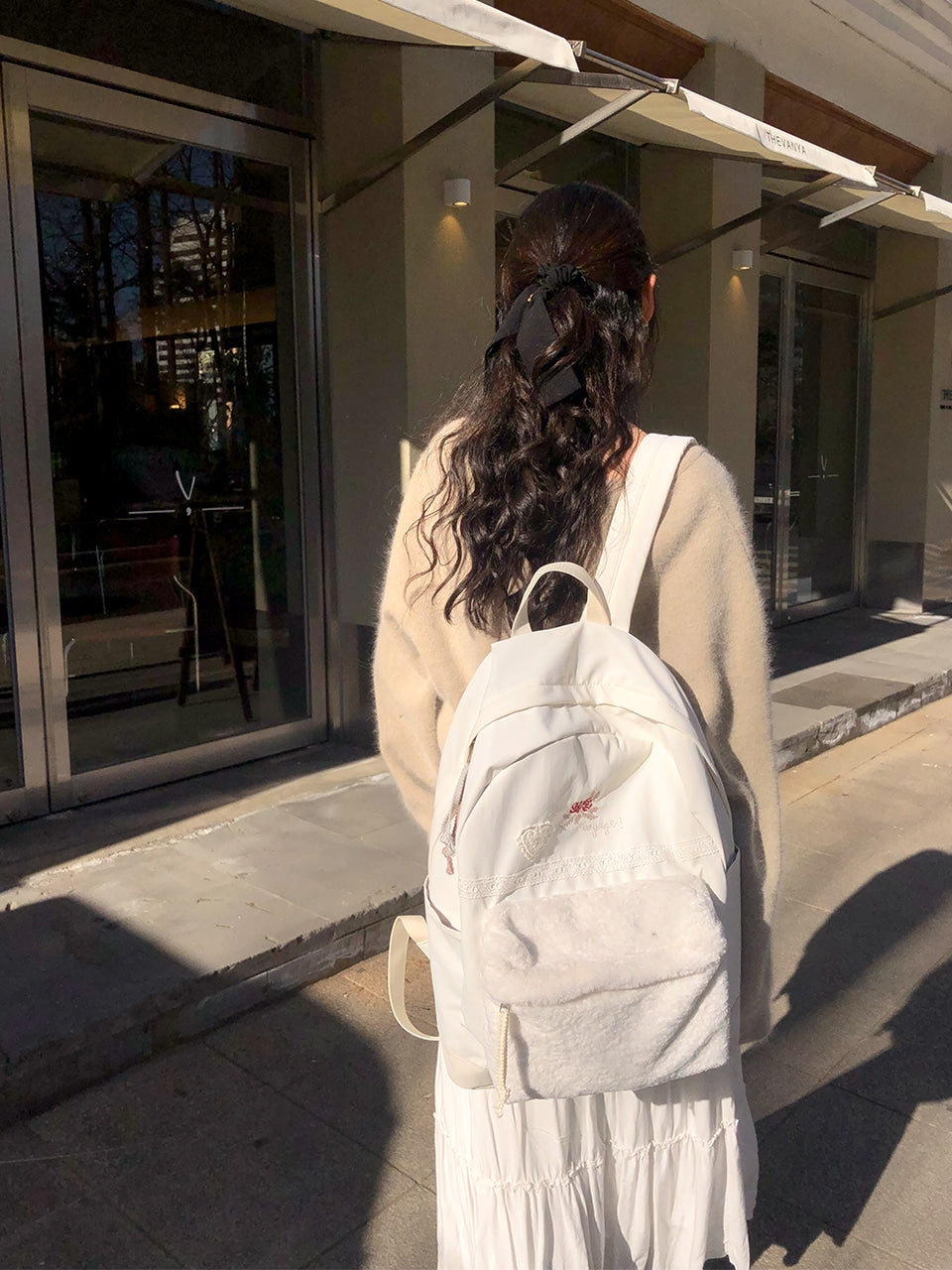 Ovuni Vintage Bon Voyage Backpack - Snow white