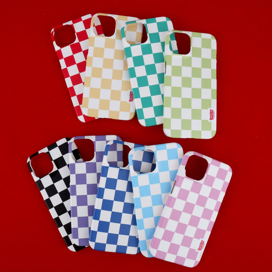 Basic Checkerboard Label Phone Case (Hard 普通硬殼) (9色)