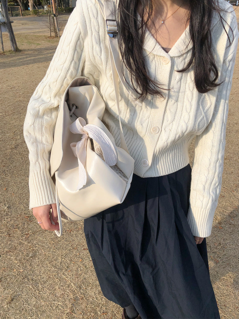 Ovuni Classic Bow Backpack_Cream