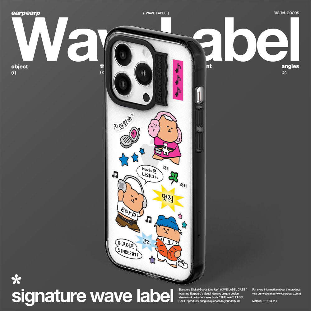 MUSIC IS COVY LIFE-BLACK (Wave Label Clear Case)