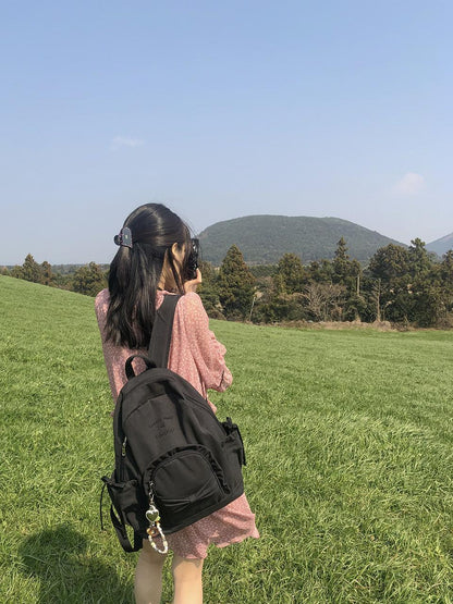 Ovuni Ruffle Ribbon Backpack_ Vintage Black