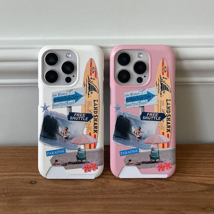 Surfing Collage Phone Case (Hard/Card Storage) (2色)