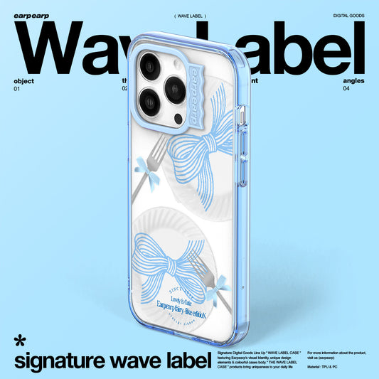RIBBON DISH-SKY BLUE (Wave Label Clear Case)