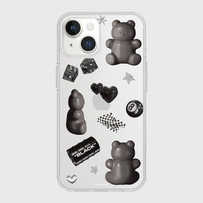 Black Object Sticker Phone Case (Clear/Tank Clear/Clear Card Storage)