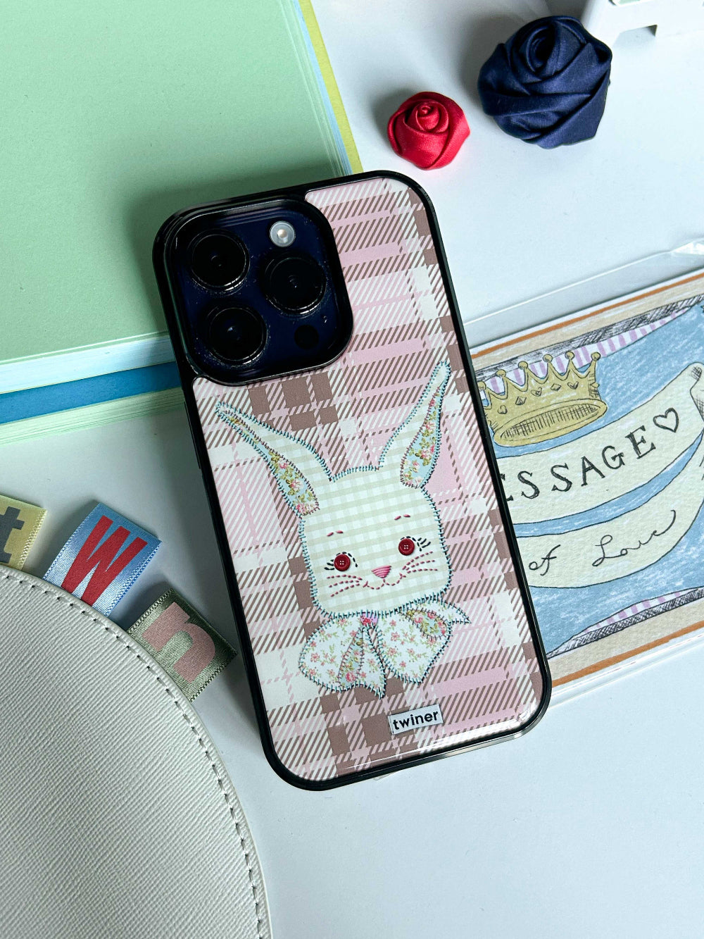 [Pre-order] Twiner Rabbit Patchwork Phone Case (Epoxy)