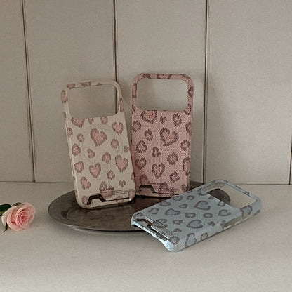 Lovely Leopard Fabric Phone Case (Hard/Card Storage/Magsafe)