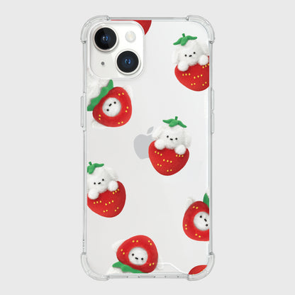 Pattern Strawberry Ppokku Phone Case (Clear/Tank Clear/Clear Card Storage)