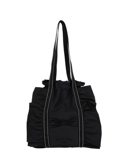 Ovuni Ruffle drawstring bag_black