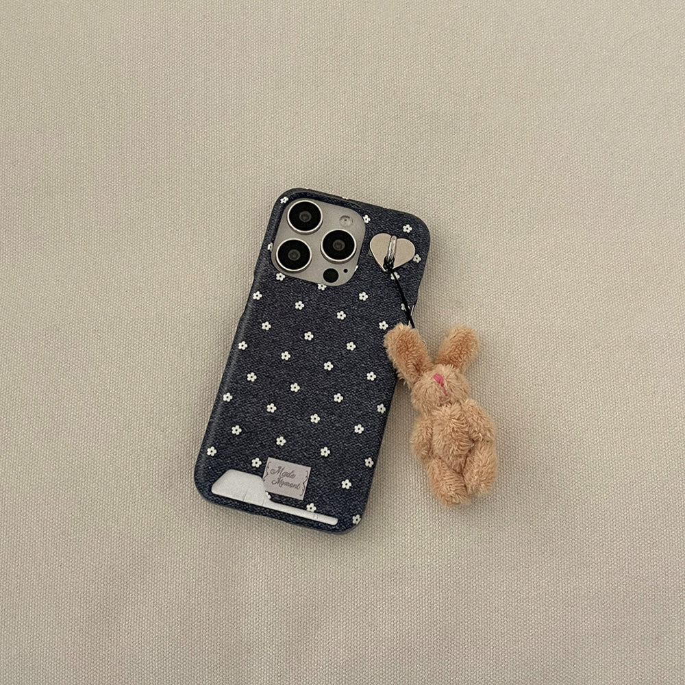 【Set】Denim Bloom (硬殼插卡款)+Tag holder+Keyring