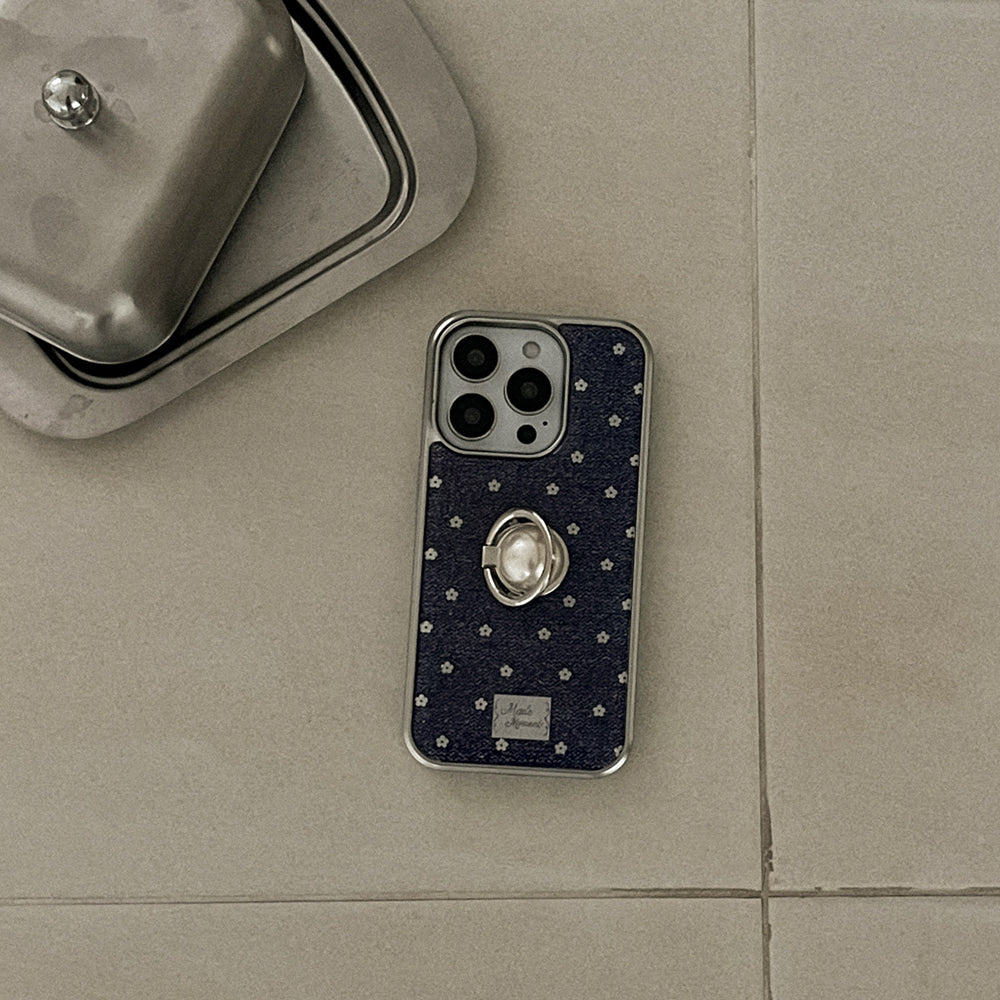 【Set】Denim Bloom (Silver Bumper Case)+指環扣