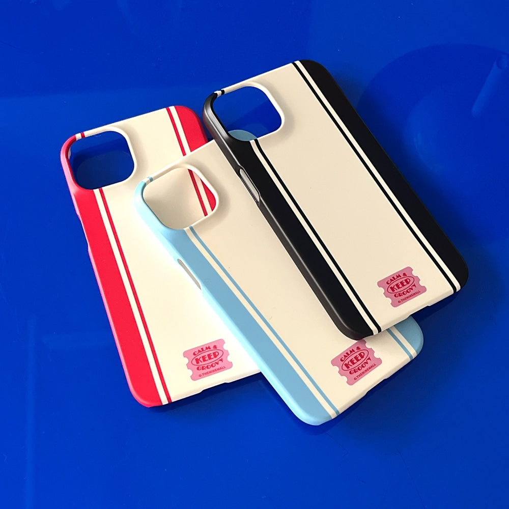 Vintage Stripe Label Phone Case (Hard 普通硬殼) (3色)