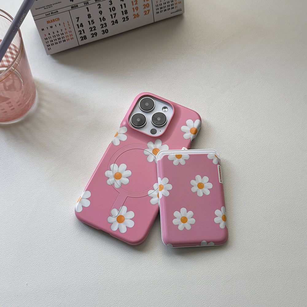 【Set】Marguerite Flower Pattern(Magsafe Hard)+Card Slot