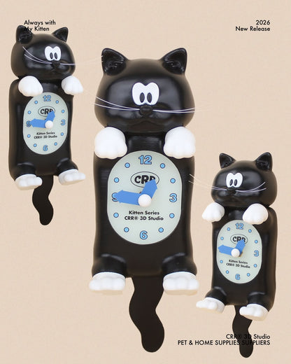 CRR Wagging Tail Wall Clock (黑貓/臘腸狗)