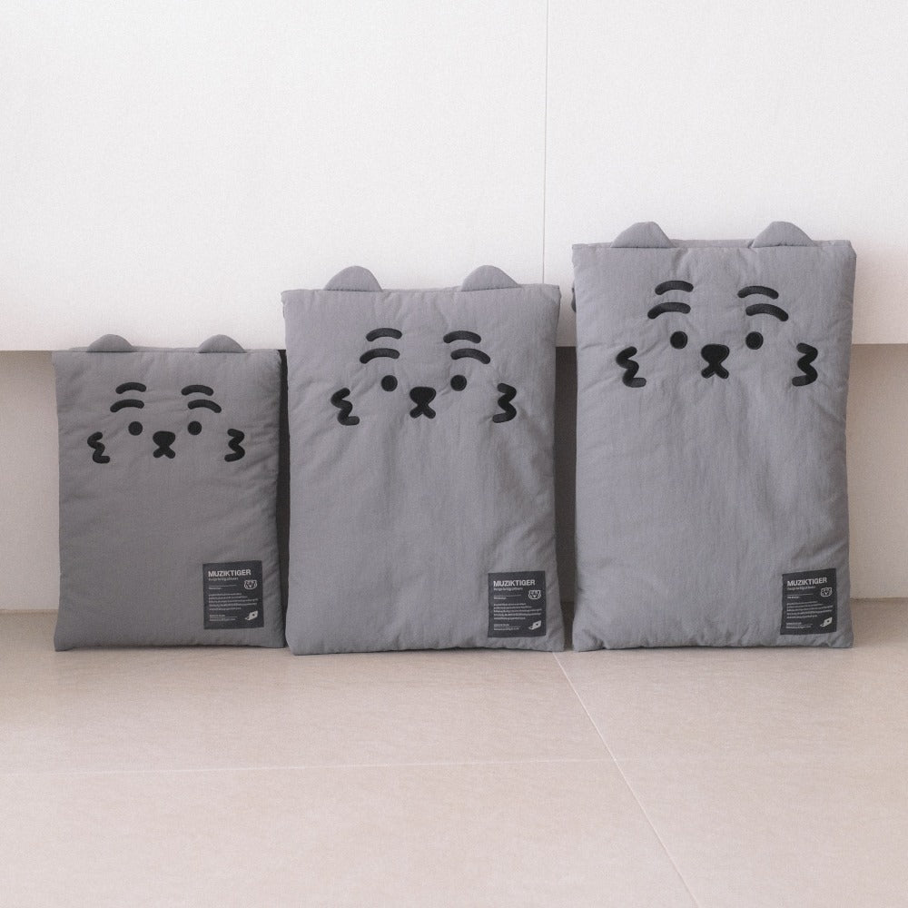 Muzik Tiger Slim Laptop Pouch (9-16 inch) #灰色老虎