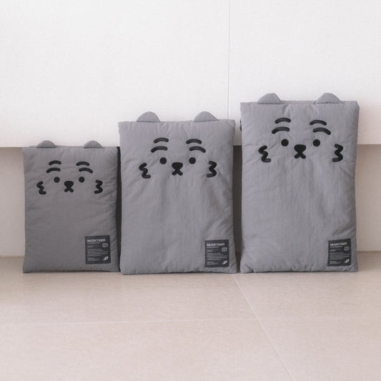 Muzik Tiger Slim Laptop Pouch (9-16 inch) #灰色老虎