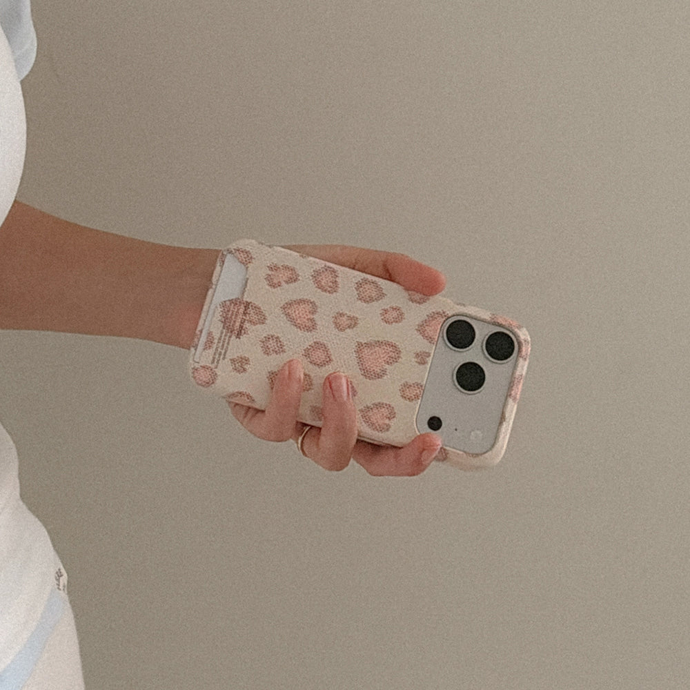 Lovely Leopard Fabric Phone Case (Hard/Card Storage/Magsafe)