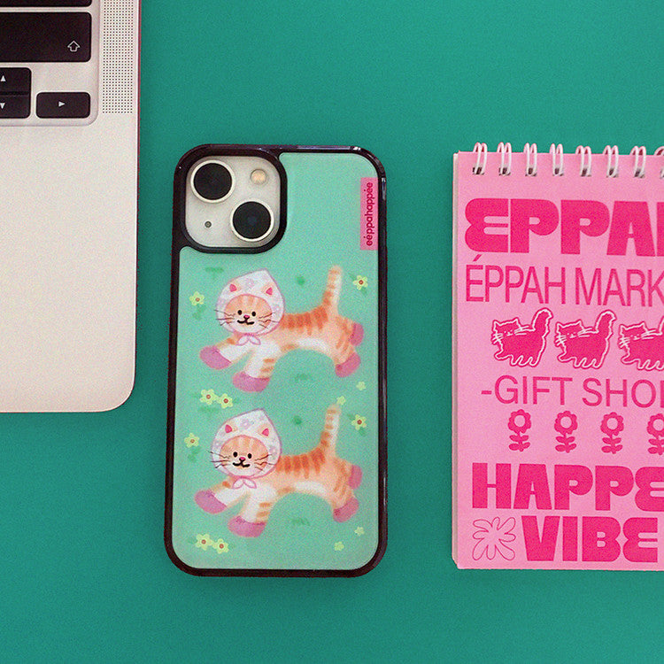 Eppah Flower Cheese Cat Case (Epoxy bumper/Glass/Magsafe)