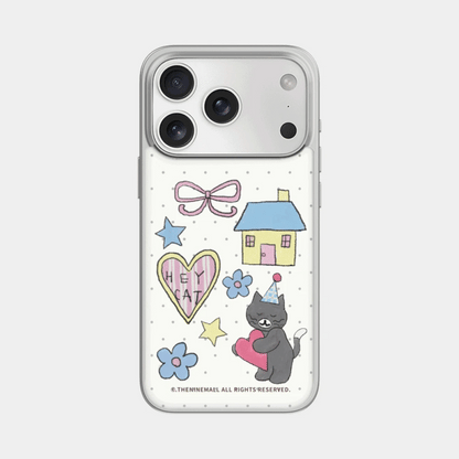 Hey Cat Little Home Phone Case (Silver bumper)