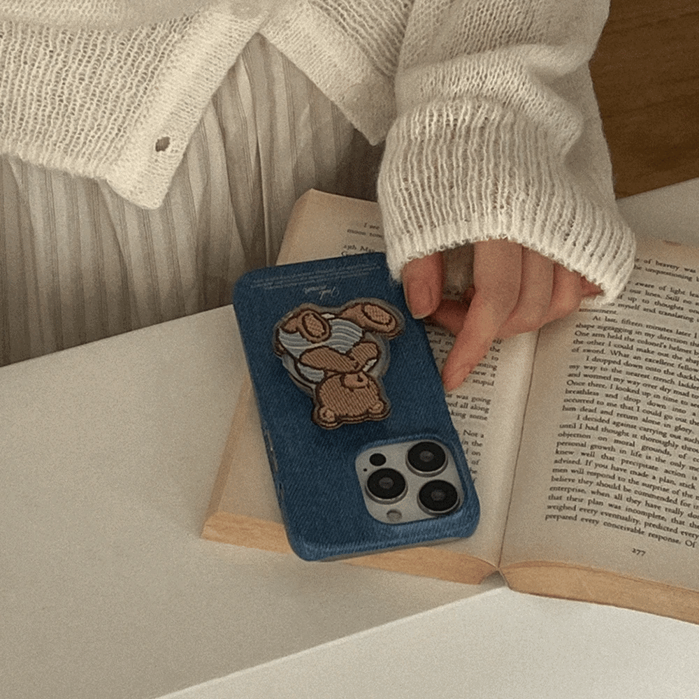 Teddy in Denim Phone Case (Hard/Card Storage/Magsafe)