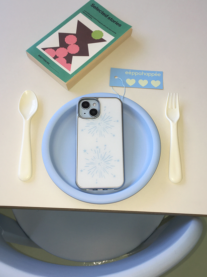 Eppah Skyblue Sparkly Case (Silver bumper)