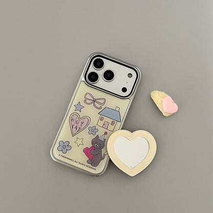 Hey Cat Little Home Phone Case (Silver bumper)