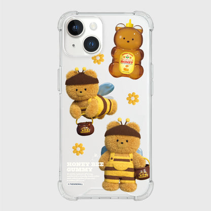 Pattern Honey Bee Gummy Phone Case (Clear/Tank Clear/Clear Card Storage)