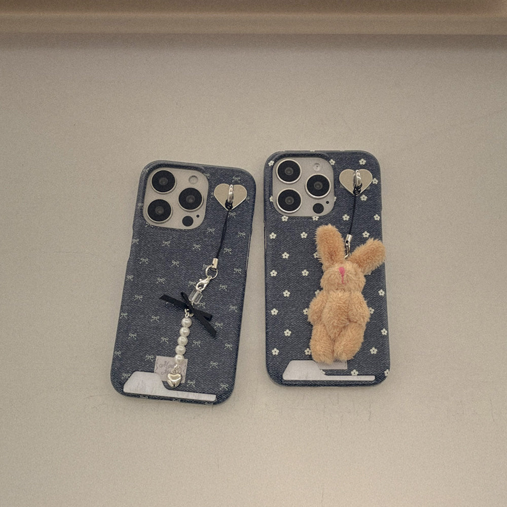 【Set】Denim Bloom (硬殼插卡款)+Tag holder+Keyring