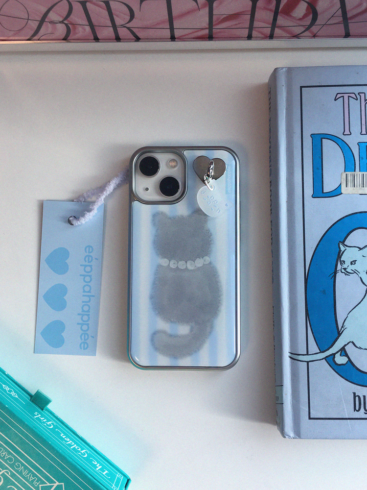 Eppah Pearl Necklace Cat Case (Silver bumper)