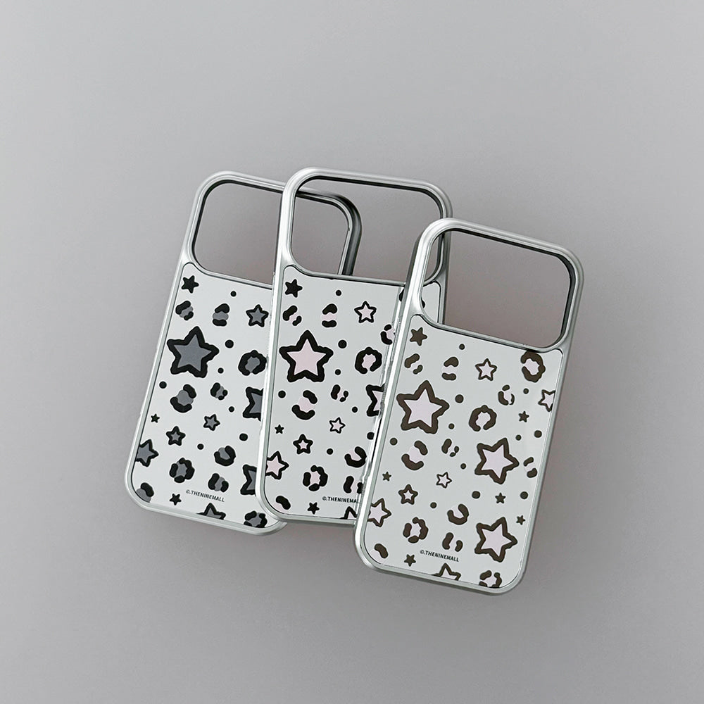 Starry Leopard Phone Case (Mirror silver bumper case)