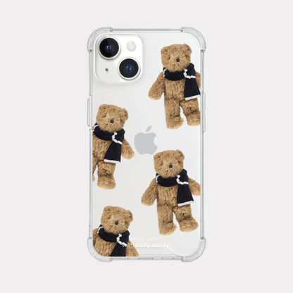 Pattern Winter Fluffy Teddy Phone Case (Clear/Tank Clear/Clear card storage)