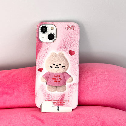 Fluffy Hey Cat Phone Case (Hard/Card Storage)