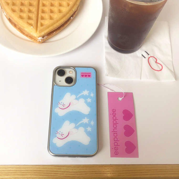 Eppah Angel Stars Rabbit Blue Case (Silver bumper)