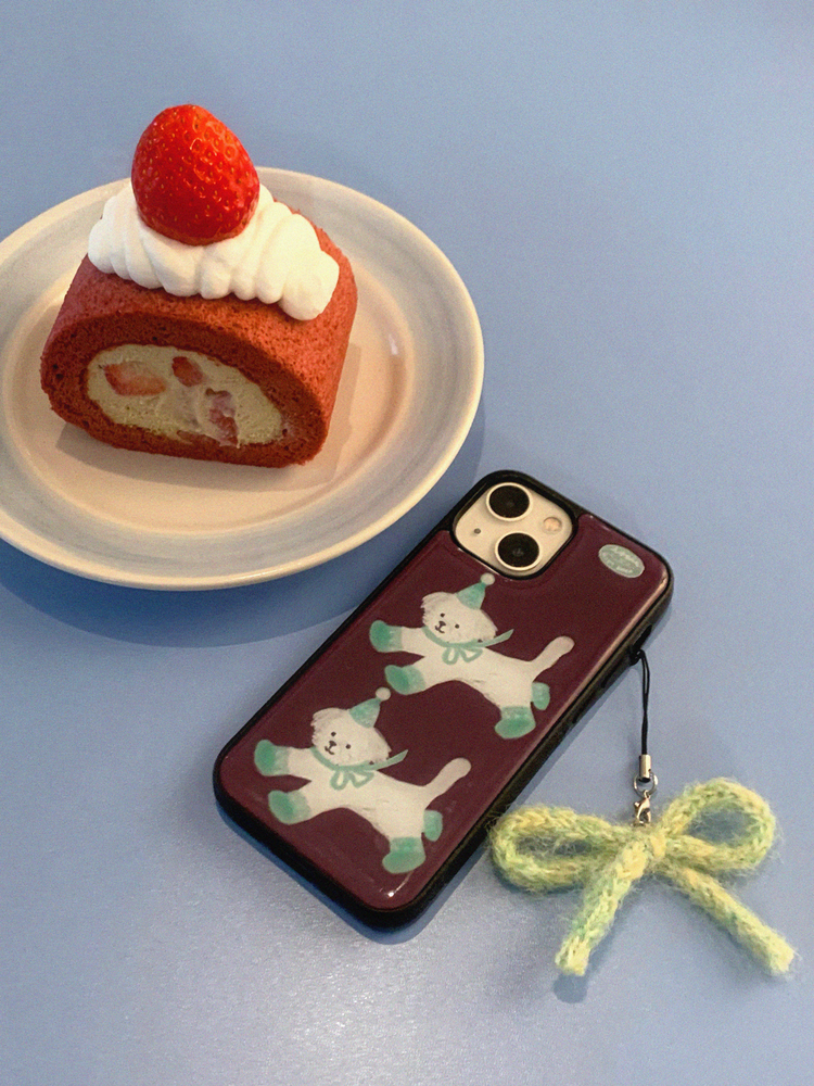 Eppah Winter Knit Maltese Brown Case (Epoxy bumper/Glass/Magsafe)