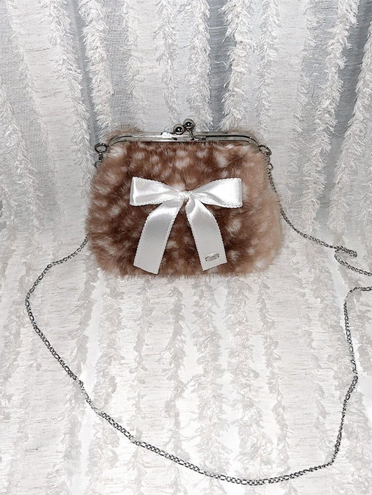 Peakdrawing Medium fawn ribbon frame bag (2色)