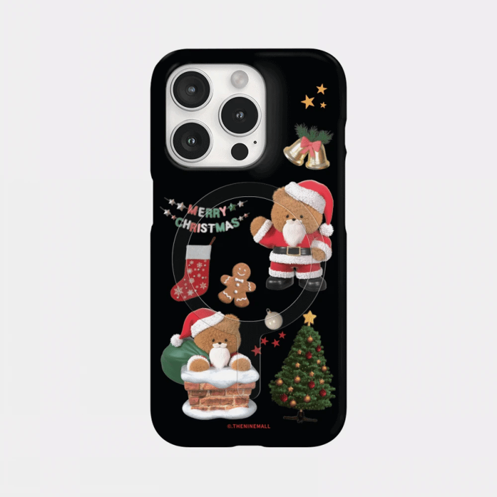 Pattern Santa Claus Gummy Phone Case (Hard/Card Storage/Magsafe)