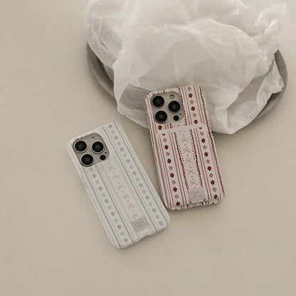 Sweet Ribbon Stripe Phone Case (Hard/Card Storage/Magsafe)