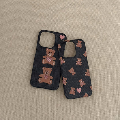 Love Teddy Stitch Phone Case (Hard/Card Storage/Magsafe)