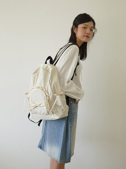 Ovuni Ruffle ribbon backpack_ivory