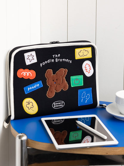 Romane Poodle Open Laptop Pouch (11/13/15 inch)