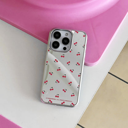 Mini Cherry Pattern Phone Case (Mirror silver bumper case)