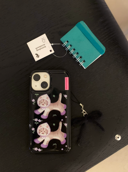 Eppah Flower Tabby Cat Case (Epoxy bumper/Glass/Magsafe)