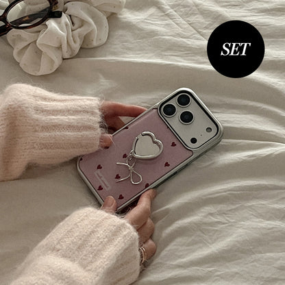 【Set】Sweet Knit Love (Silver Bumper Case)+指環扣