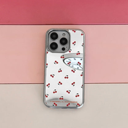 Mini Cherry Pattern Phone Case (Mirror silver bumper case)