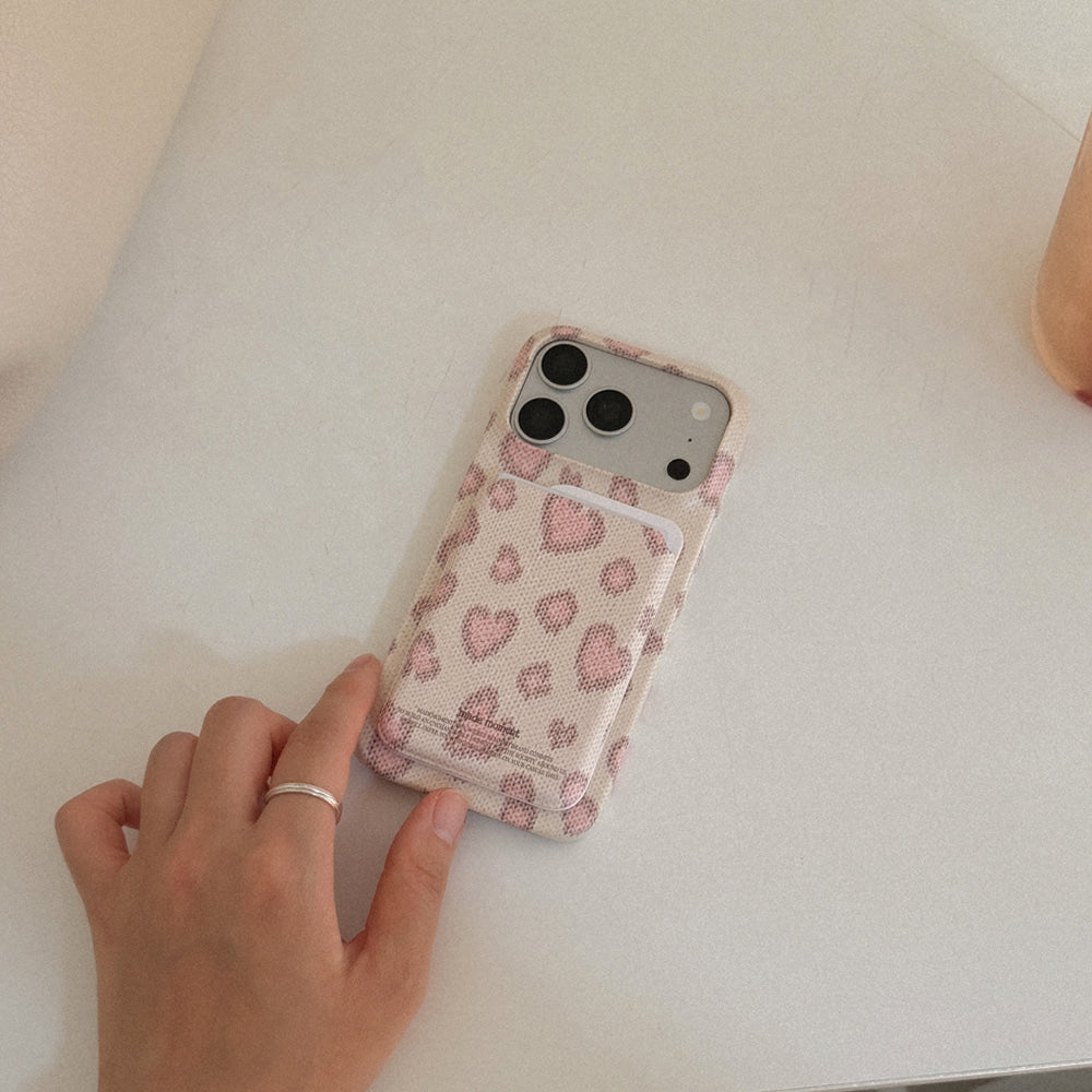Lovely Leopard Fabric Phone Case (Hard/Card Storage/Magsafe)